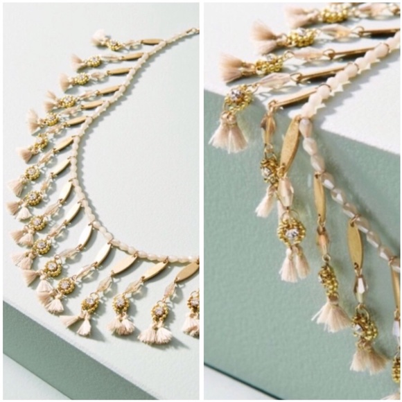 Serefina Miranda Bib Necklace Neutral Motif NWT - Picture 3 of 8